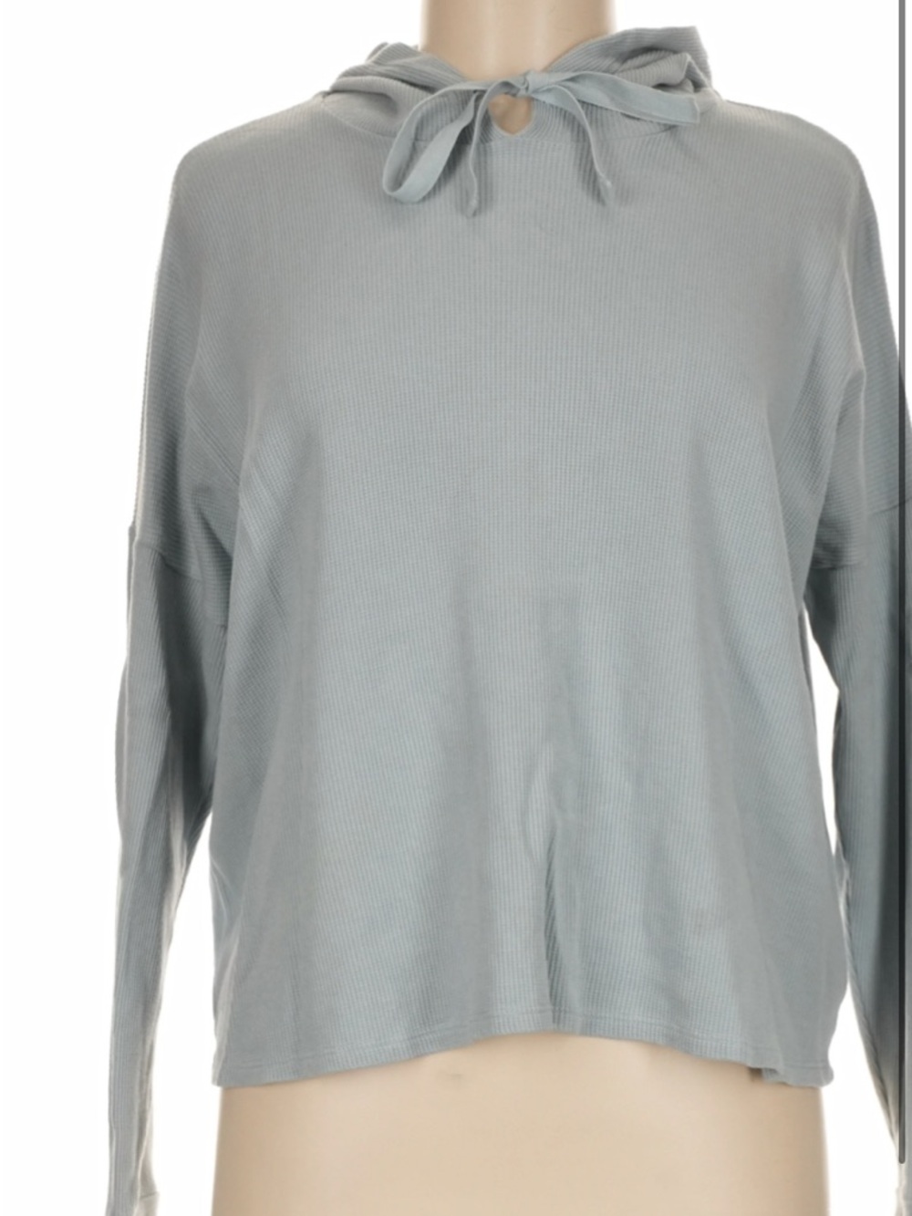 Eileen Fisher size M waffle hoodie sweatshirt with drawstring